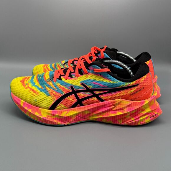 Asics Novablast 3 Mens 11.5 Neon Color Injection Yellow Athletic Running Sneaker - Picture 4 of 10